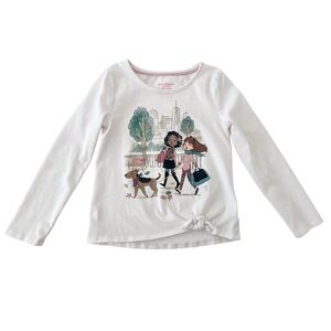 Isaac Mizrahi Kids' White Long Sleeve Tee with City Girls Graphic | Girl S (5/6)